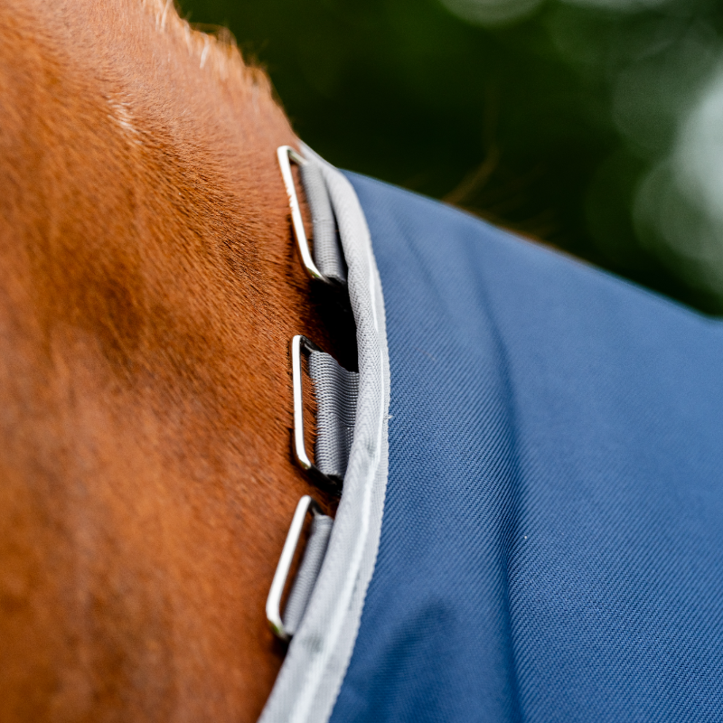 Horseware - Couverture d'extérieur Amigo Bravo Plus Turnout marine/ titanium grey/ argent 100g