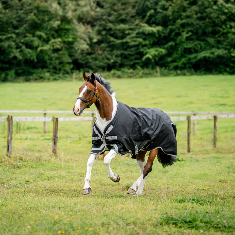 Horseware - Couverture d'extérieur Amigo Bravo XL Turnout noir/ titanium grey/ argent 150g