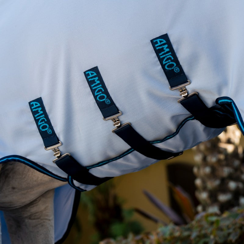 Horseware - Couverture d'extérieur Amigo Ripstop Hoody azure blue/ marine/ electric blue