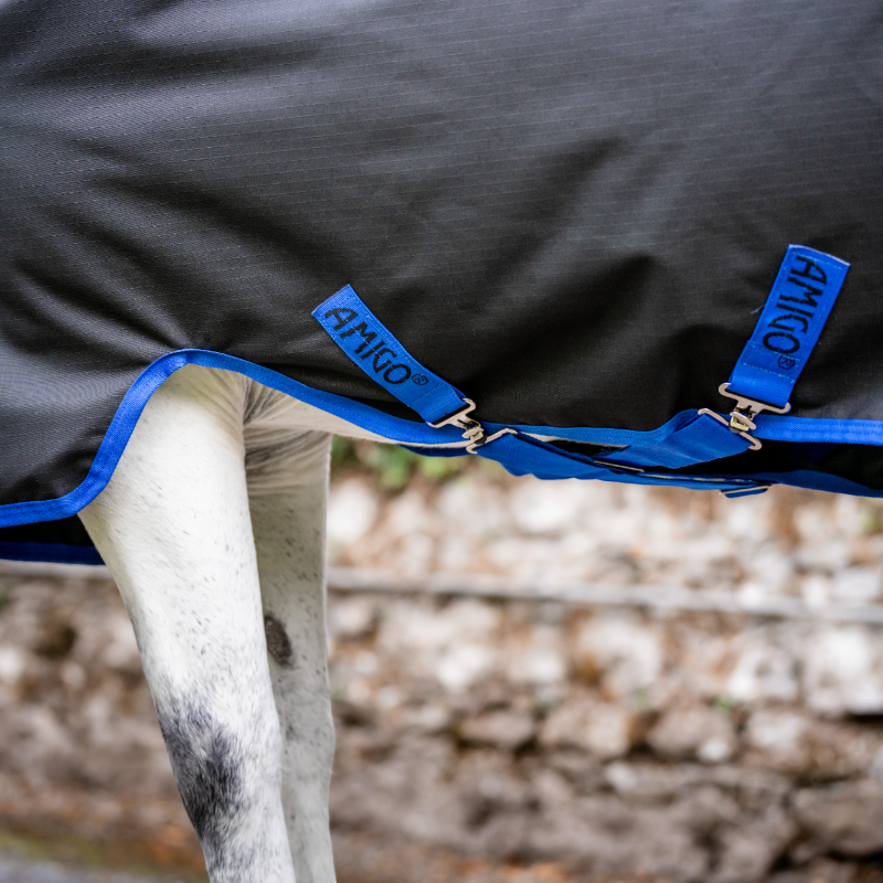 Horseware - Couverture d'extérieur Amigo Ripstop Pony Turnout noir/ classic blue 50g