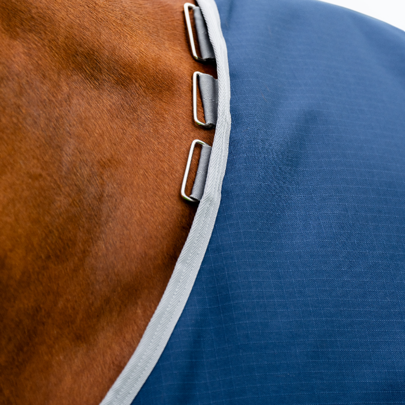 Horseware - Couverture d'extérieur Amigo Ripstop Turnout marine/ titanium grey 200g | - Ohlala