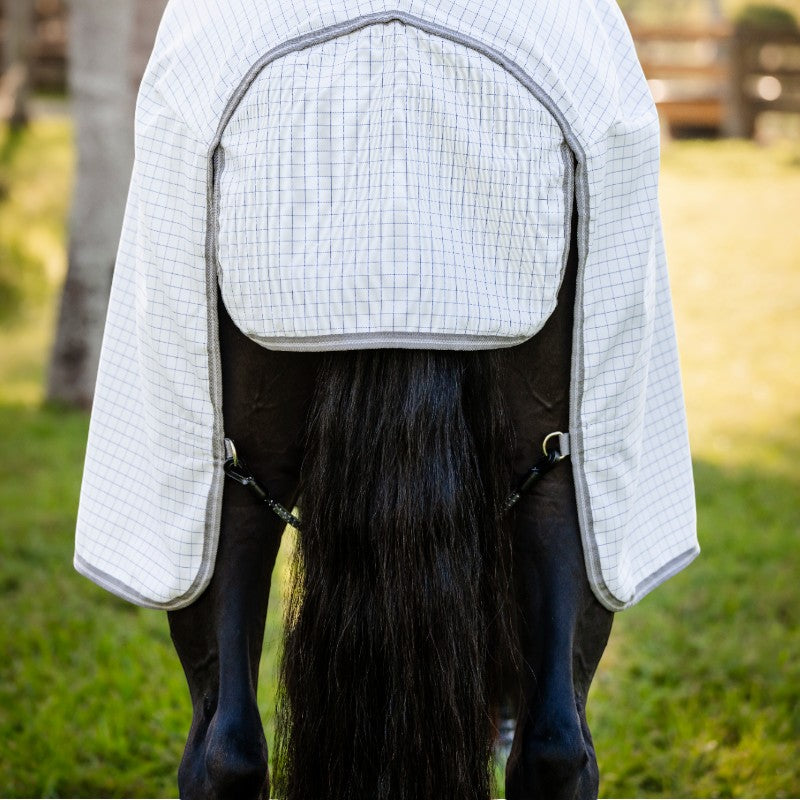 Horseware - Couverture d'extérieur Amigo Summer marine check/ titanium grey/ argent