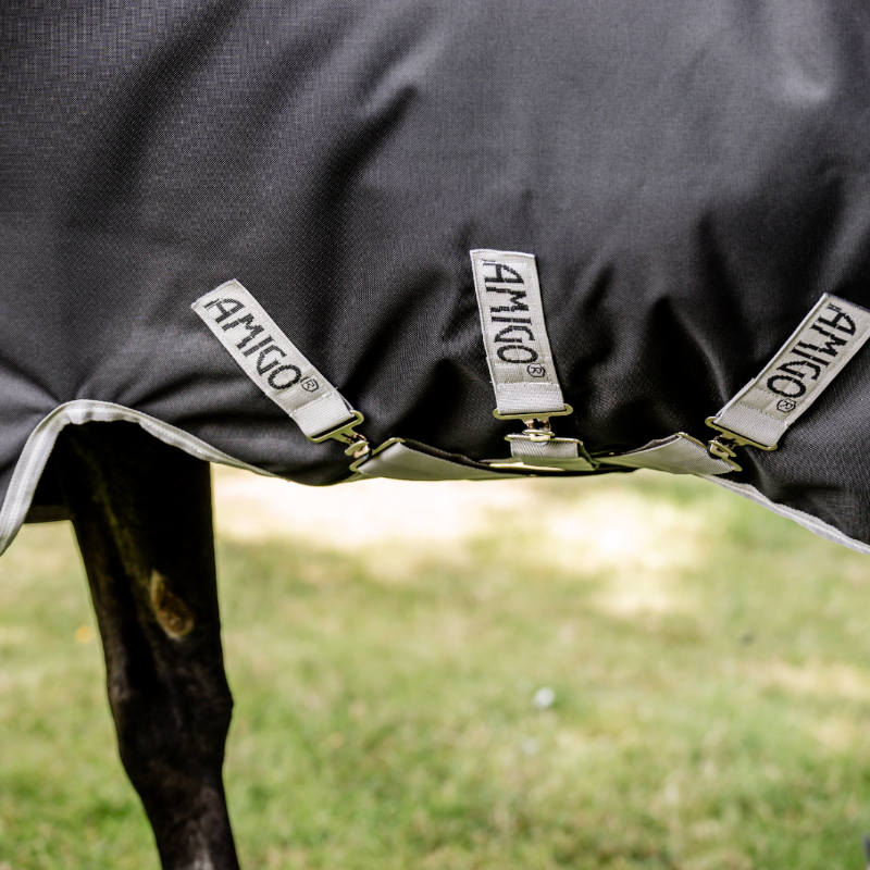 Horseware - Couverture d'extérieur Amigo Wug Turnout noir/ titanium grey/ argent 50g