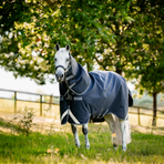 Horseware - Rambo Plus Turnout buitendeken marine/ thunderstorm grey/ zilver 100g | - Ohlala