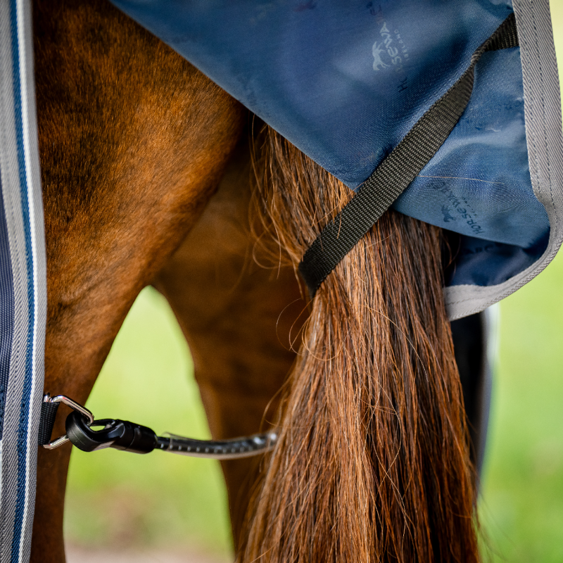 Horseware - Couverture d'extérieur Rambo Turnout VL marine/ thunderstorm gris/ argent 450g | - Ohlala