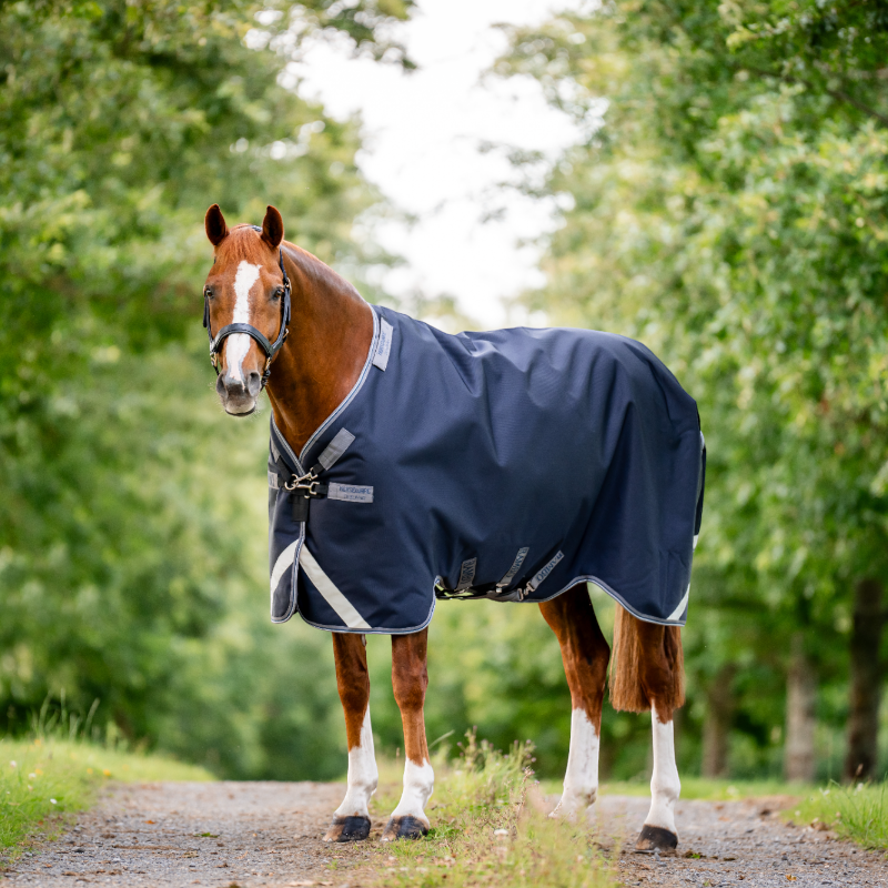 Horseware - Couverture d'extérieur Rambo Turnout VL marine/ thunderstorm gris/ argent 450g | - Ohlala
