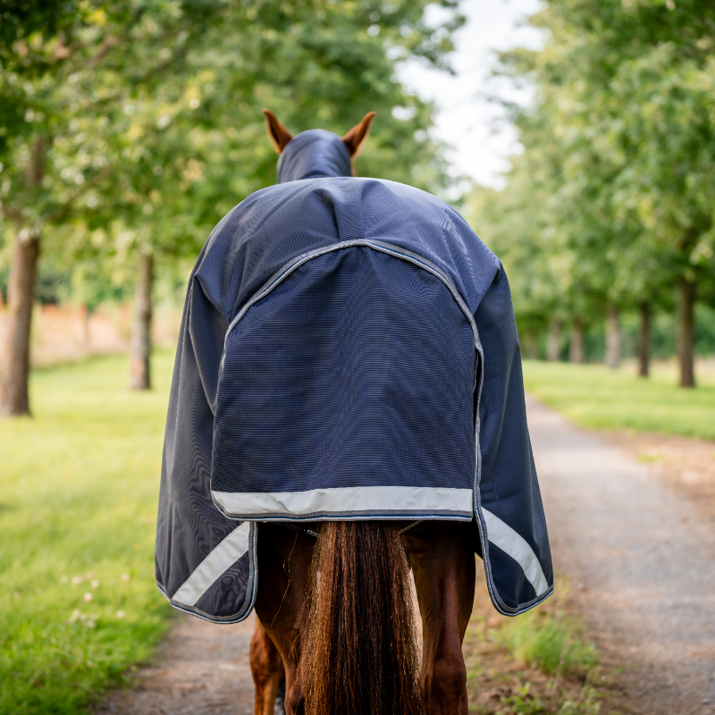 Horseware - Couverture d'extérieur Rambo Turnout VL marine/ thunderstorm gris/ argent 450g | - Ohlala