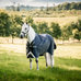 Horseware - Rambo Turnout buitendeken marine/ thunderstorm grijs/ zilver 50g | - Ohlala