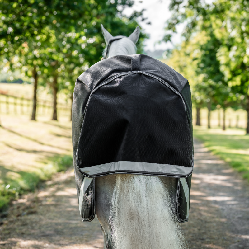 Horseware - Couverture d'extérieur Rambo Turnout noir/ thunderstorm gris/ argent 100g | - Ohlala