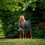 Horseware - Rambo Turnout buitendeken zwart/ thunderstorm grijs/ zilver 50g | - Ohlala