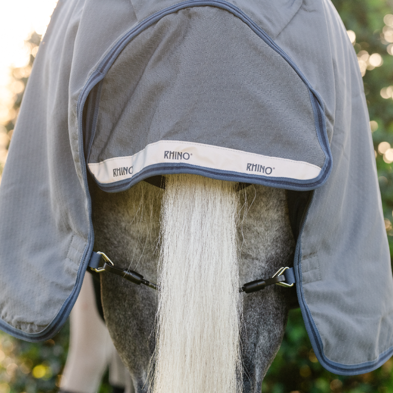 Horseware - Couverture d'extérieur Rhino HexStop Plus Pony gris/ indigo/ marine 100g