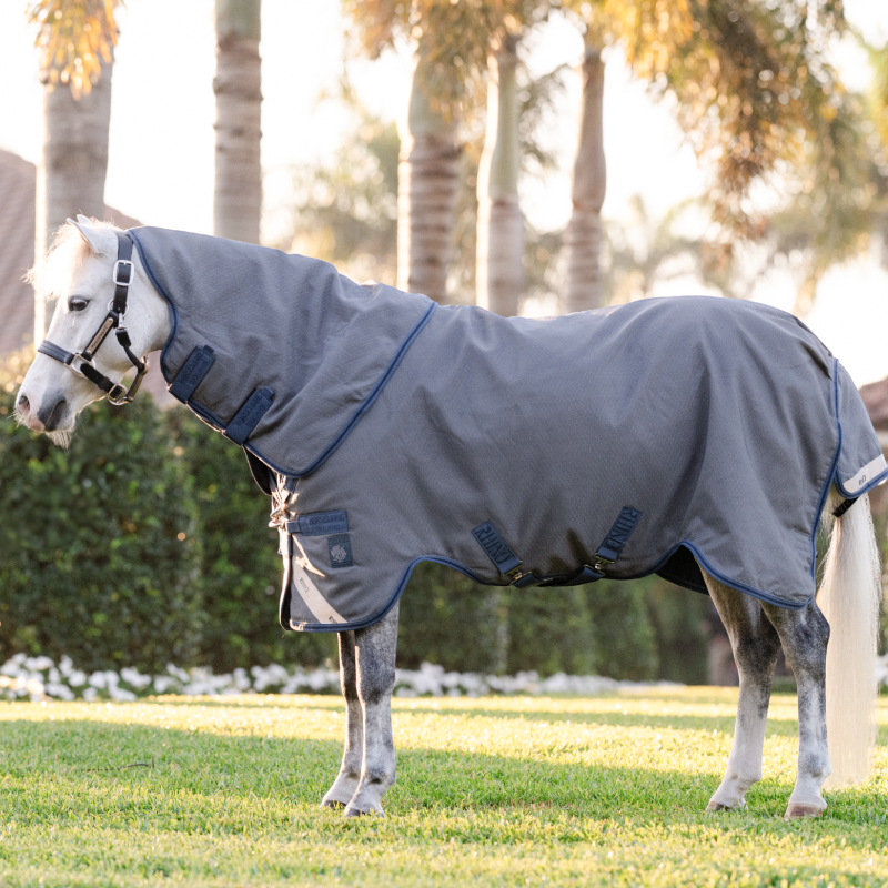 Horseware - Couverture d'extérieur Rhino HexStop Plus Pony gris/ indigo/ marine 100g