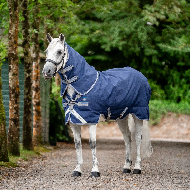 Horseware - Couverture d'extérieur Rhino Plus Pony Turnout marine/ titanium grey/ classic blue 100g | - Ohlala