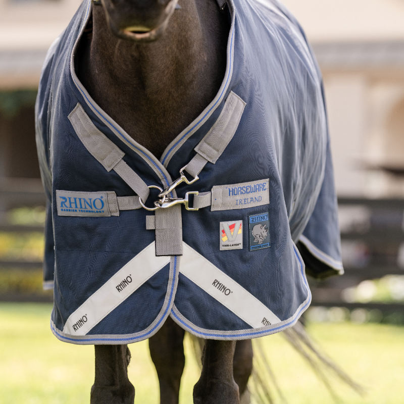 Horseware - Couverture d'extérieur Rhino Pony Turnout VL marine/ titanium grey/ Classic Blue 250g