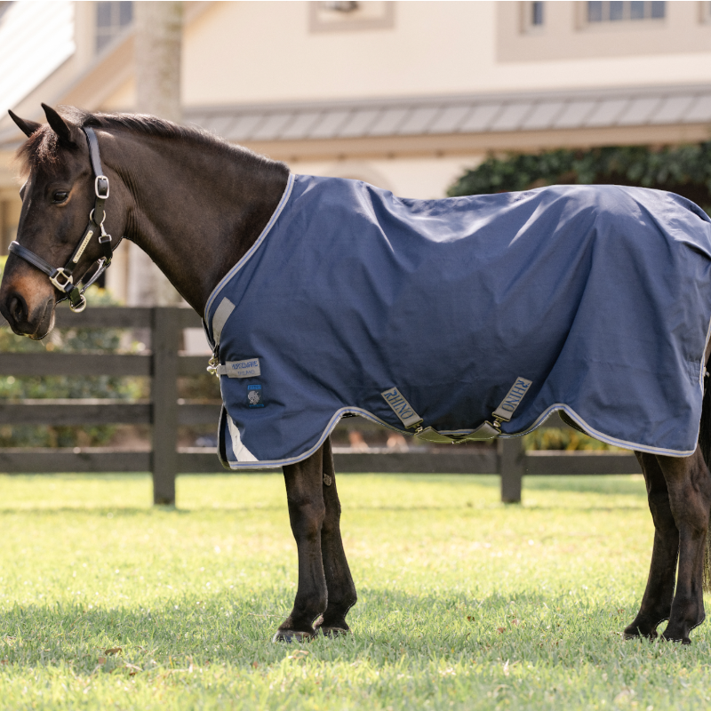 Horseware - Couverture d'extérieur Rhino Pony Turnout VL marine/ titanium grey/ Classic Blue 250g