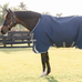 Horseware - Couverture d'extérieur Rhino Turnout marine/ titanium grey/ classic blue 100g | - Ohlala