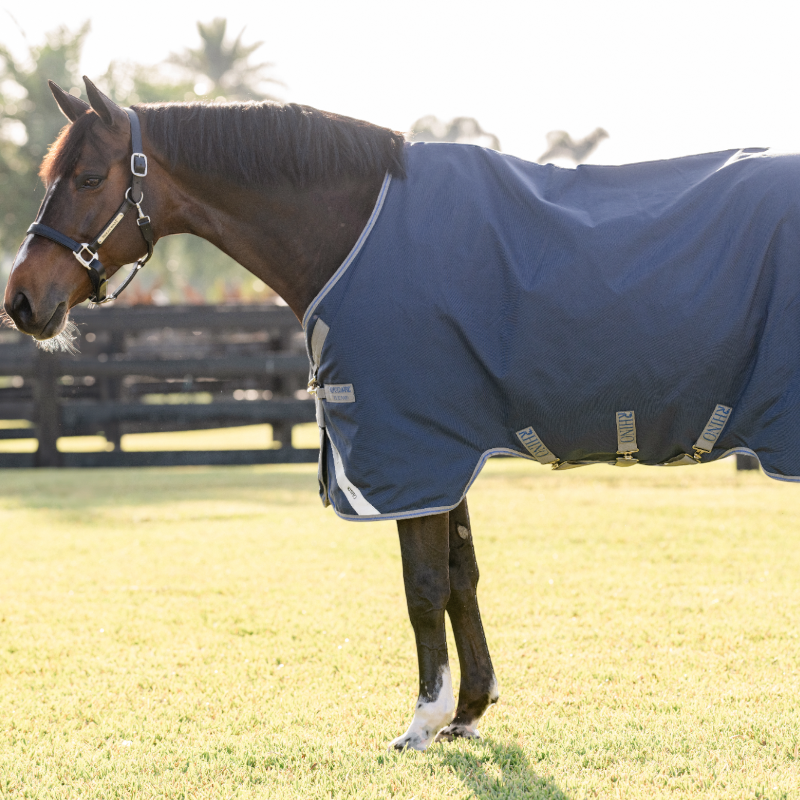 Horseware - Couverture d'extérieur Rhino Turnout marine/ titanium grey/ classic blue 100g