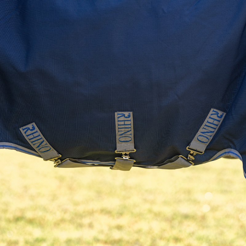 Horseware - Couverture d'extérieur Rhino Turnout marine/ titanium grey/ classic blue 100g