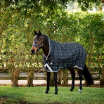 Horseware - Rhino Wug Turnout VL buitendeken zwart/ grijs/ wit geruit 250g | - Ohlala