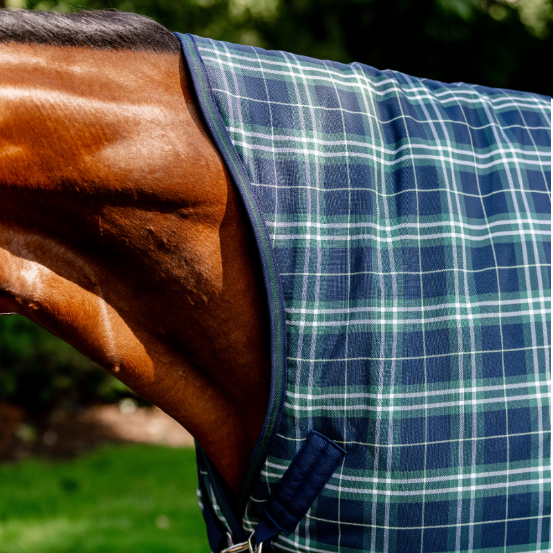Horseware - Rhino Wug Turnout buitendeken hunter check/ marine/ groen 0g | - Ohlala