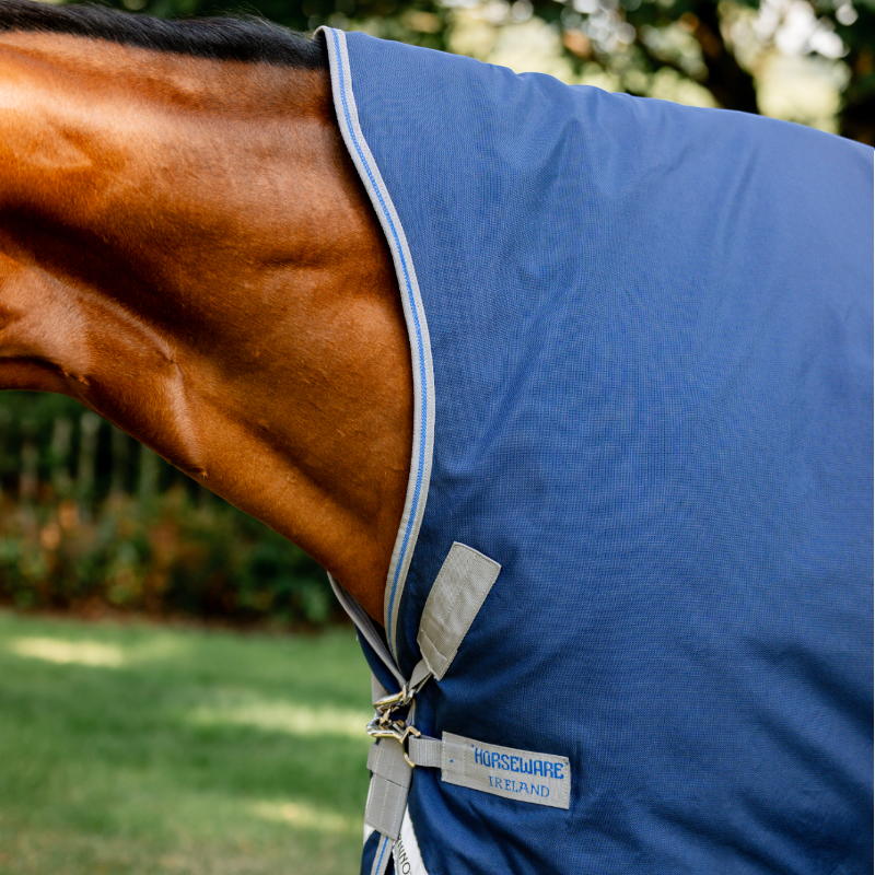 Horseware - Couverture d'extérieur Rhino Wug Turnout marine/ titanium grey/ classic blue 0g