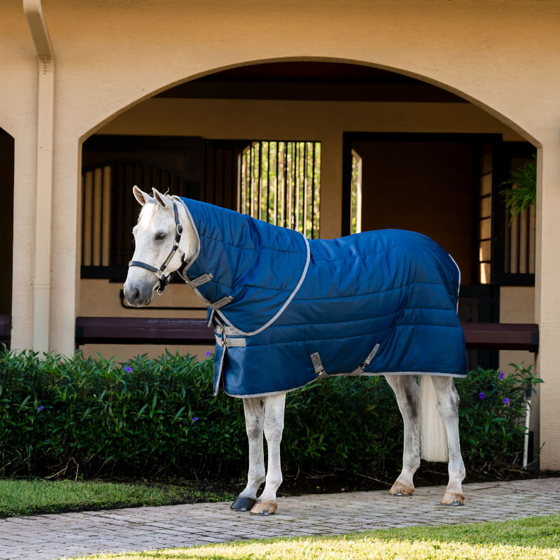 Horseware - Couverture de box Amigo Ripstop Insulator Plus Stable marine/ titanium grey 550g