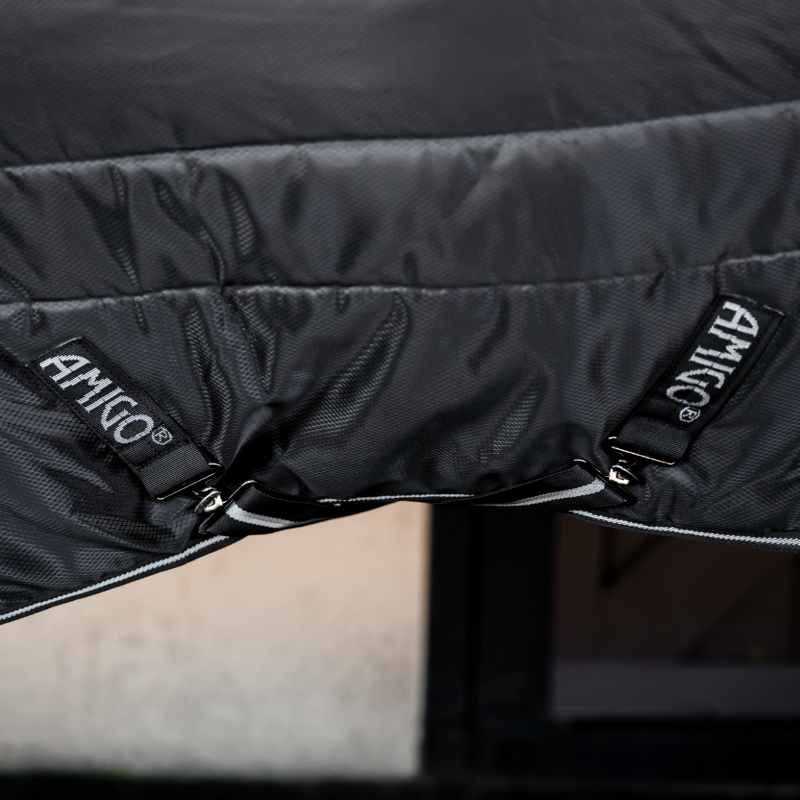Horseware - Couverture de box Amigo Ripstop Insulator Plus Stable noir/ argent 350g | - Ohlala