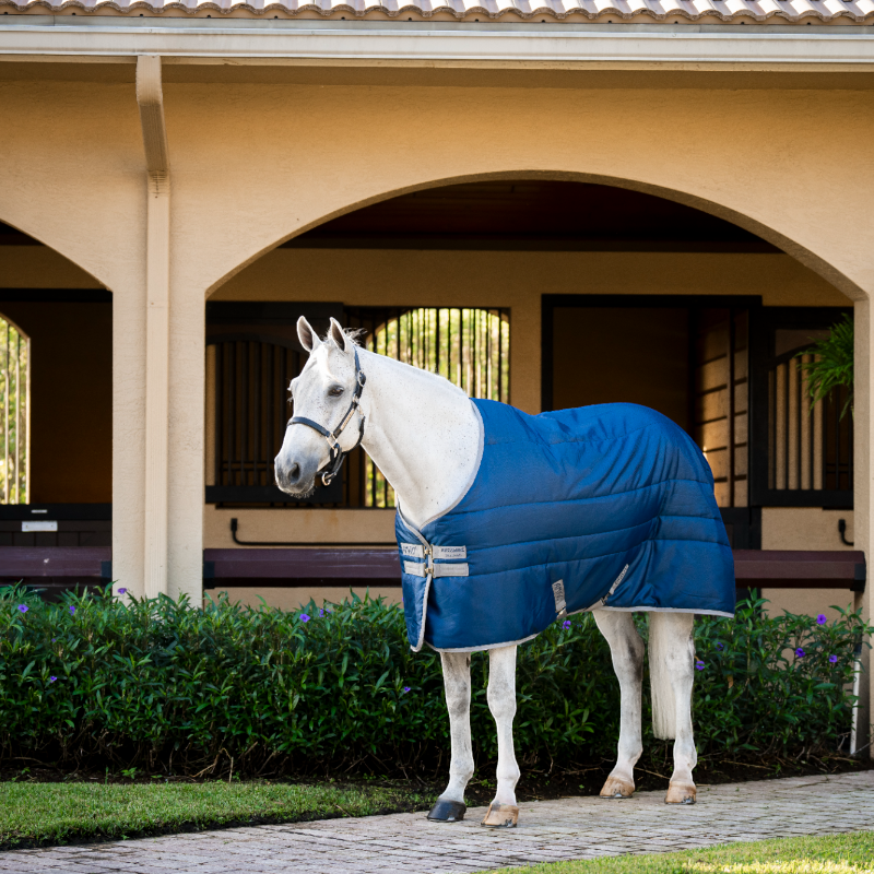 Horseware - Couverture de box Amigo Ripstop Insulator Stable marine/ titanium grey 50g