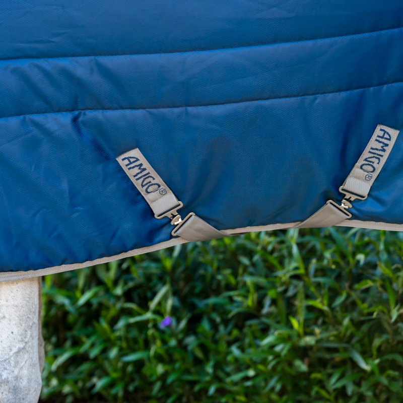 Horseware - Couverture de box Amigo Ripstop Insulator Stable marine/ titanium grey 50g