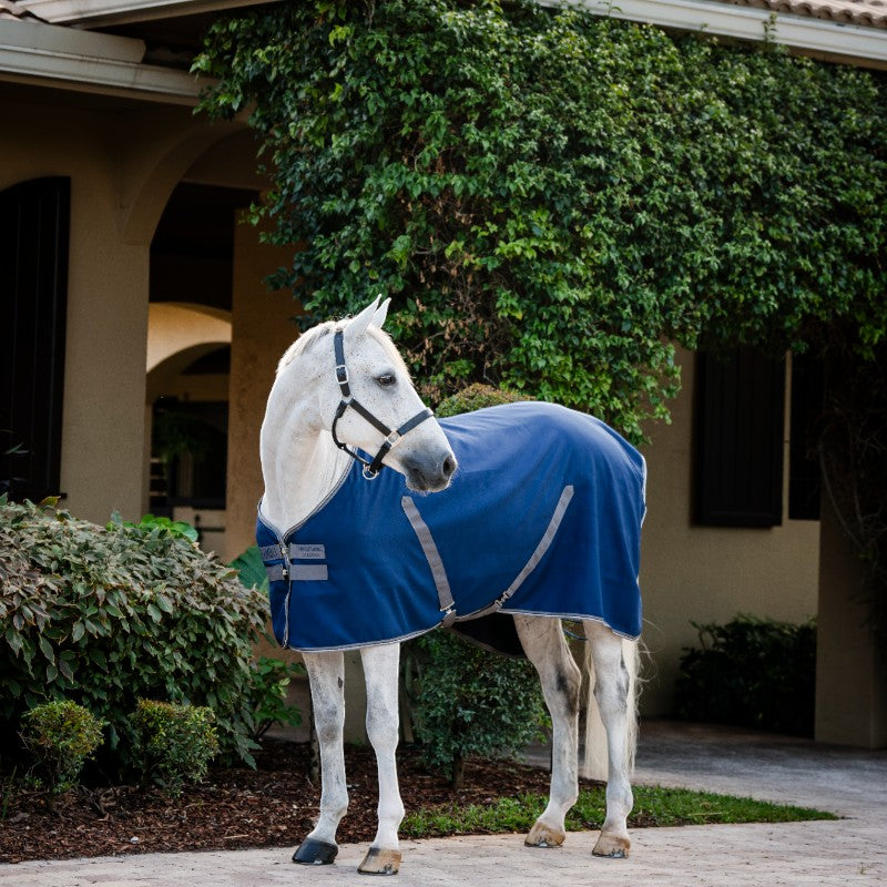 Horseware - Couverture de box Rambo Stable marine/ thunderstorm grey/ argent