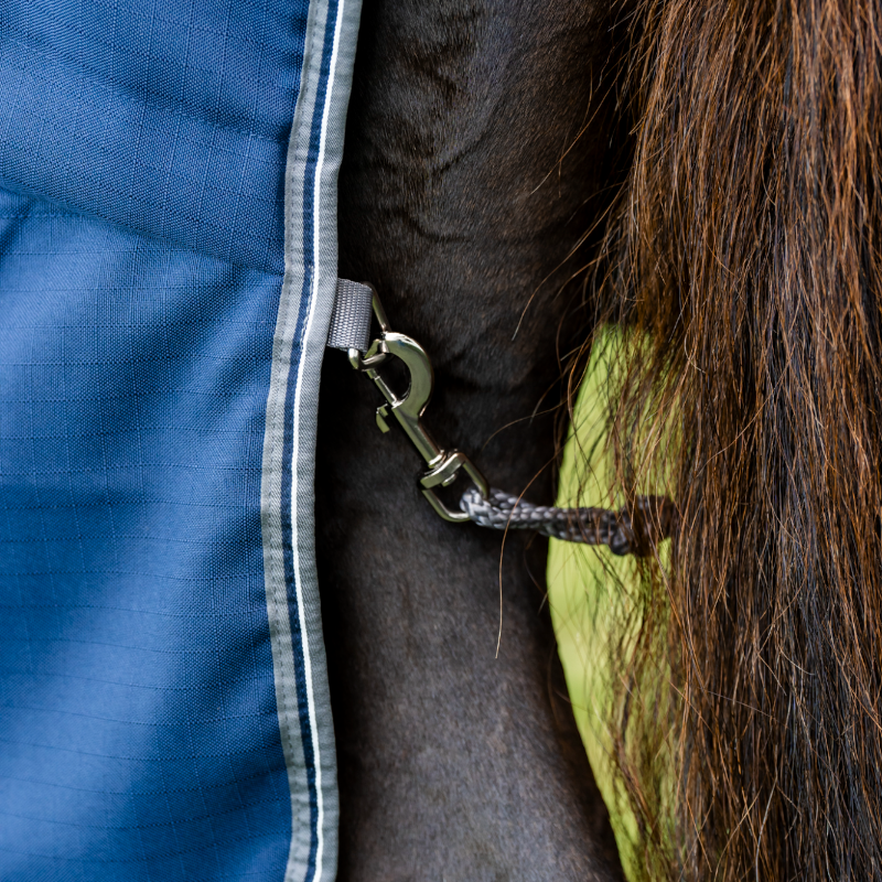 Horseware - Couverture de box Rambo Stable marine/ thunderstorm grey/ argent 100g
