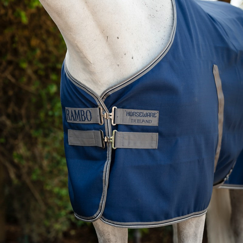 Horseware - Couverture de box Rambo Stable marine/ thunderstorm grey/ argent