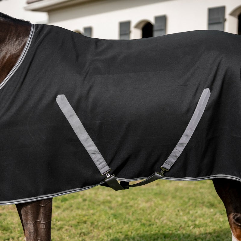 Horseware - Couverture de box Rambo Stable noir/ thunderstorm grey/ argent
