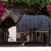 Horseware - Staaldeken Rhino Pony Stable zwart/ grijs/ wit geruit/ grijs 100g | - Ohlala