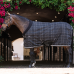 Horseware - Staaldeken Rhino Pony Stable VL zwart/ grijs/ wit geruit/ grijs 250g | - Ohlala