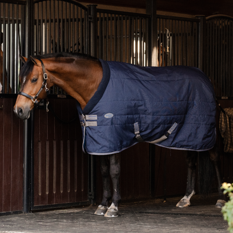 Horseware - Couverture de box Rhino Stable VL marine/ titanium grey/ classic blue 350g