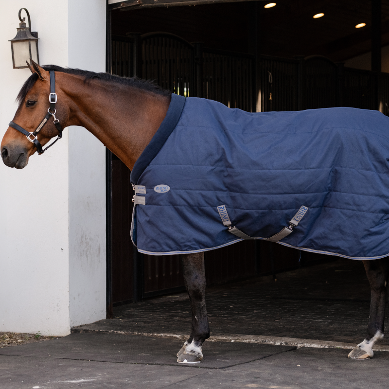 Horseware - Couverture de box Rhino Stable VL marine/ titanium grey/ classic blue 350g