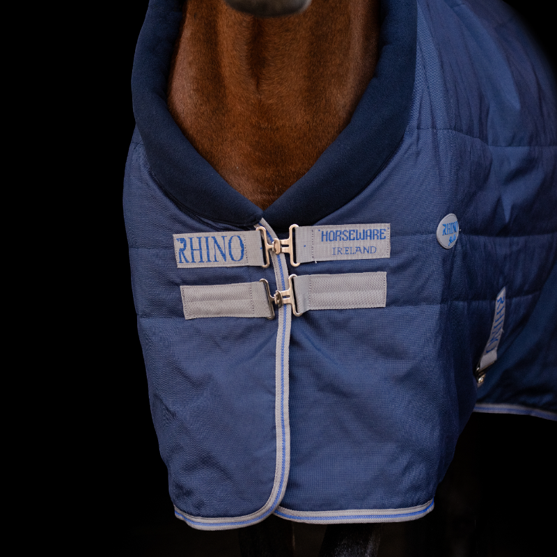 Horseware - Couverture de box Rhino Stable VL marine/ titanium grey/ classic blue 250g