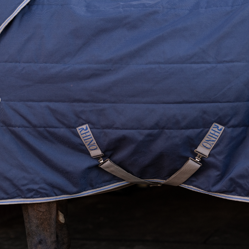 Horseware - Couverture de box Rhino Stable VL marine/ titanium grey/ classic blue 250g