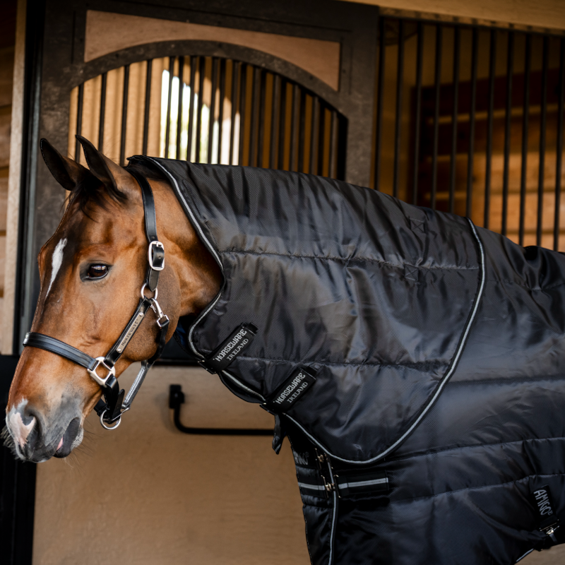 Horseware - Couvre-cou Amigo Ripstop Insulator Stable noir/ argent 200g