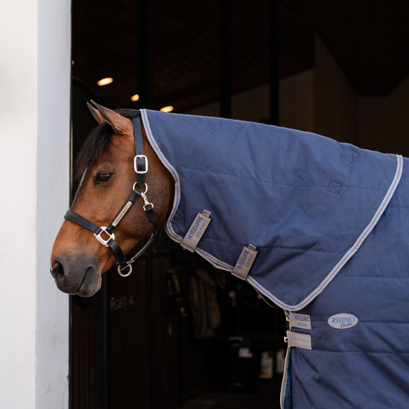 Horseware - Couvre-cou Rhino Stable marine/ titanium grey/ classic blue 100g