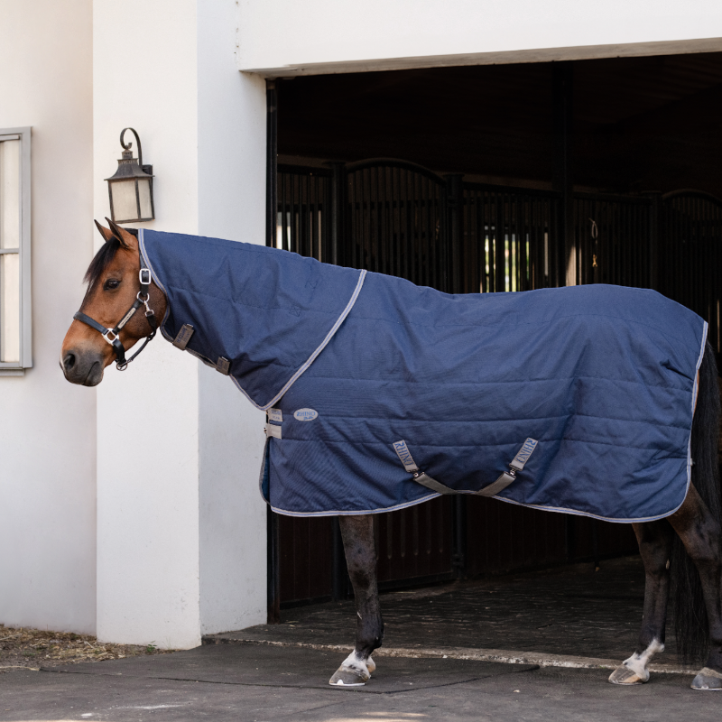 Horseware - Couvre-cou Rhino Stable marine/ titanium grey/ classic blue 200g