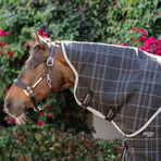 Horseware - Nekdeken Rhino Stable zwart/ grijs/ wit geruit/ grijs 100g | - Ohlala
