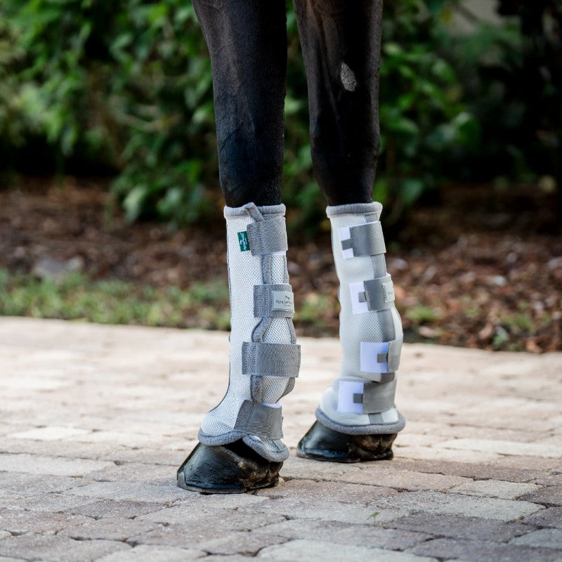 Horseware - Guêtres anti-mouches Fly Boots argent/ titanium grey/ argent x2