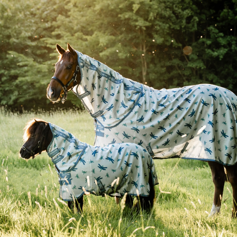 Couverture Anti-mouches Cheval Fly-Away BRAMA-WEST – Polyester Doux, Bleu Foncé, Taille 125, Lavable