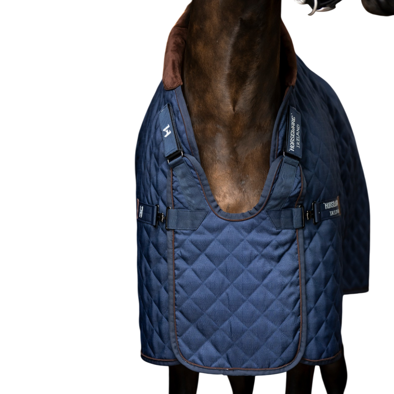 Horseware - Staaldeken Signature Stable marine/ bruin/ zilver 200g | - Ohlala