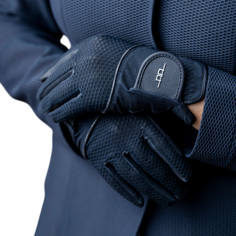 Horseware - Gants d'équitation Platinum MotionLite Mesh marine | - Ohlala