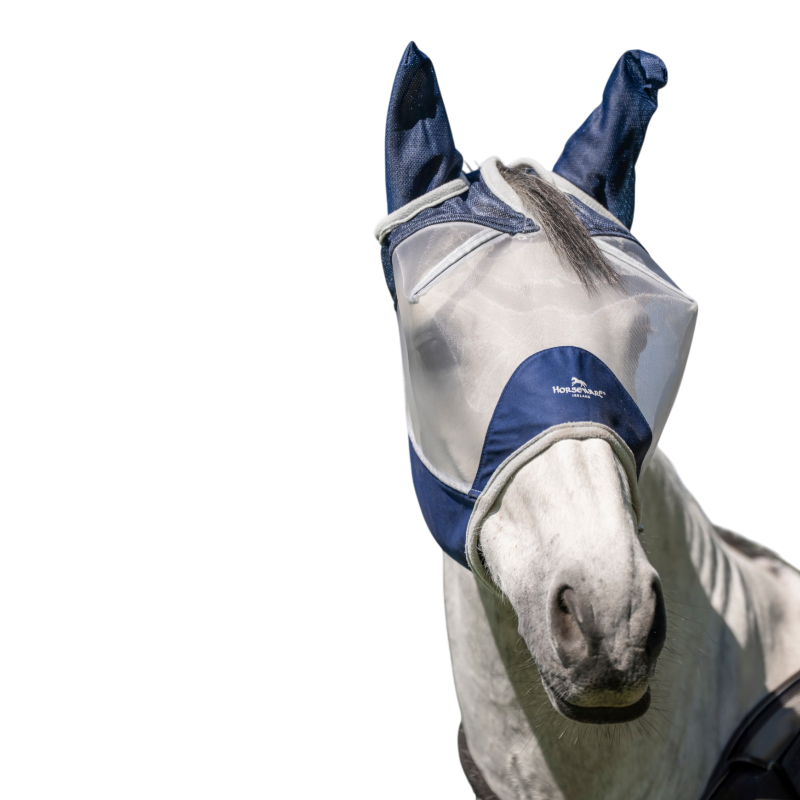 Horseware - Vliegenmasker Shield marine/ silver | - Ohlala
