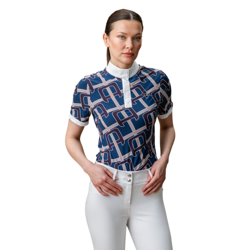 Horseware - Polo de concours manches courtes femme Alcina primatova/ monogram print | - Ohlala