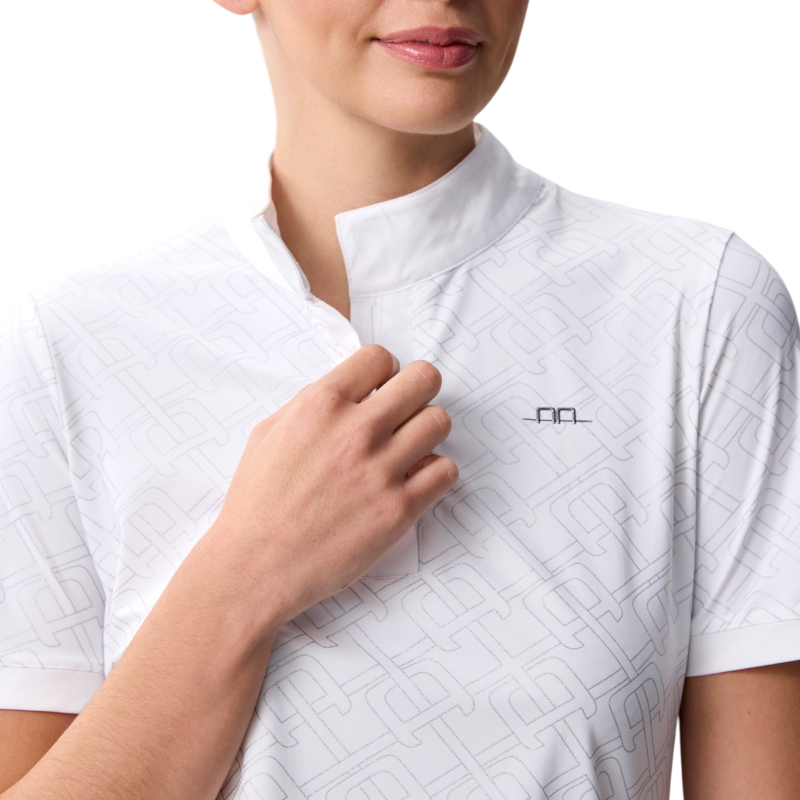 Horseware - Polo de concours manches courtes femme Alcina white/ argentprint | - Ohlala